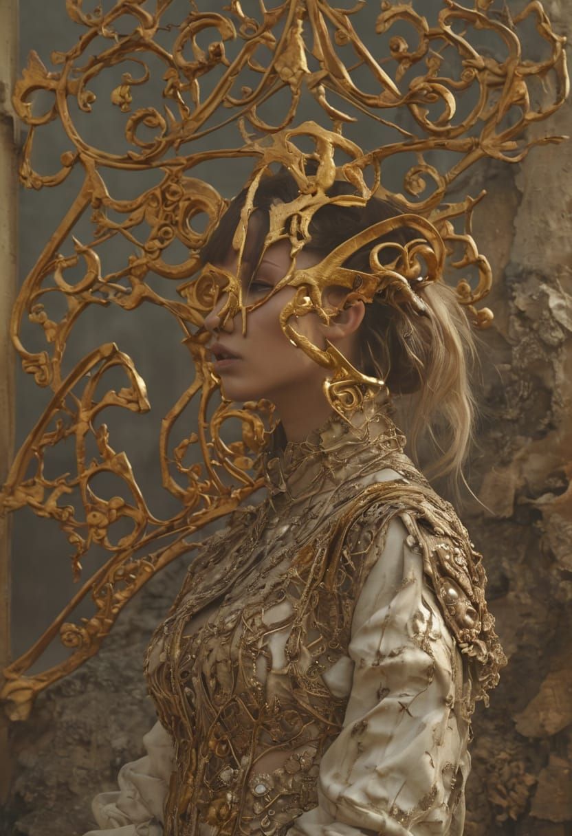 Haute Couture in Apocalypse's Ruins, in Baroque Aesthetic