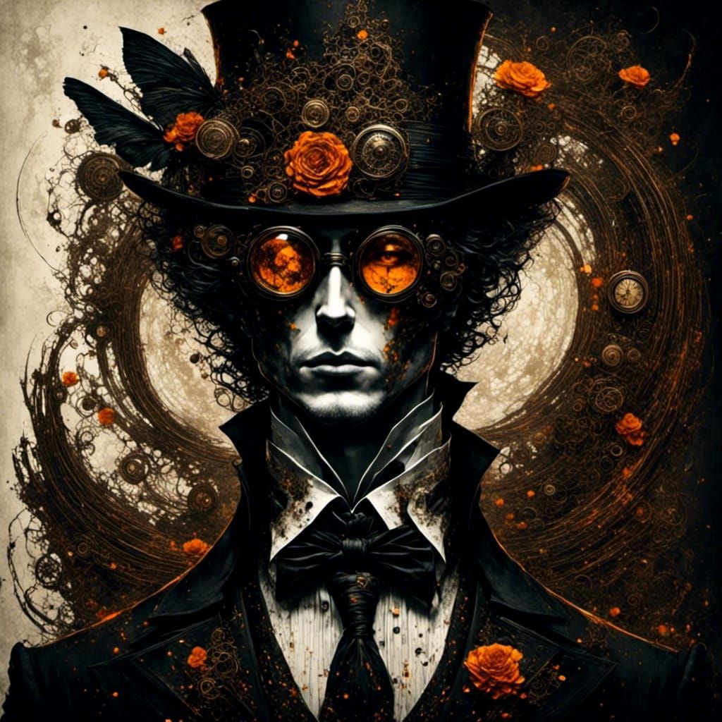 Steampunk Pop Art Fusion with Mechanical Details