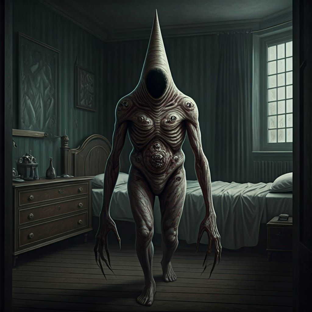 Grotesque Faceless Demon Walks Toward You