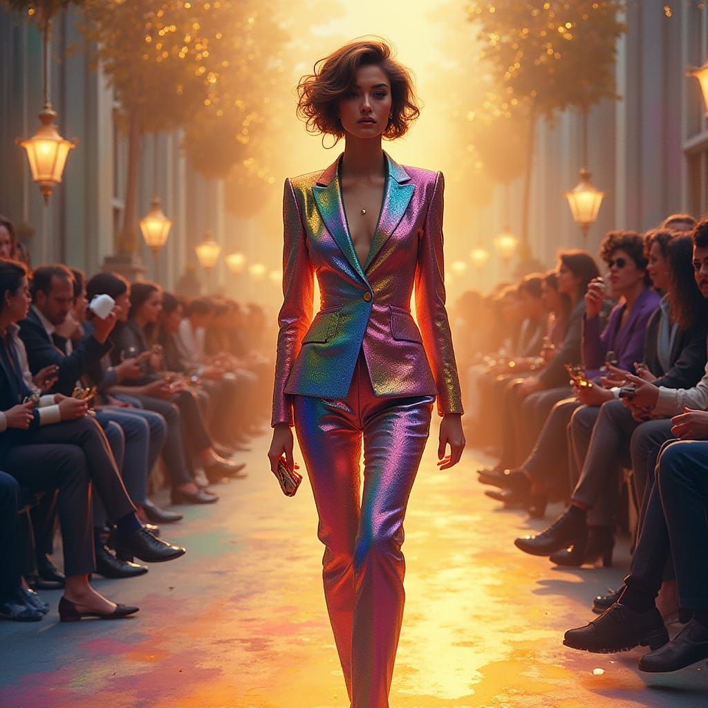 Rainbow Opulence on the Parisian Catwalk