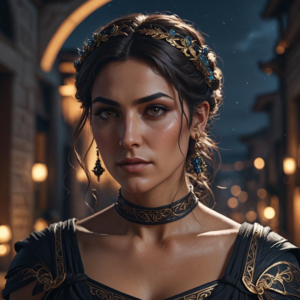 Charismatic Greek Woman: Close-Up Portrait in Unreal Engine ...