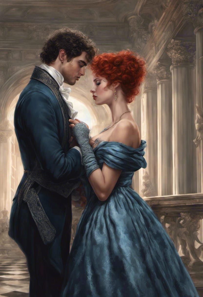 Regency Romance: A Digital Painting of Lovers