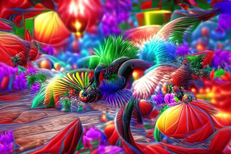 Abstract Phantasmagoria of Swirling Shapes