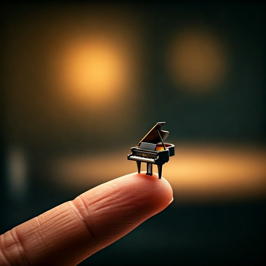 Miniature Piano on Finger in Biomechanical Style