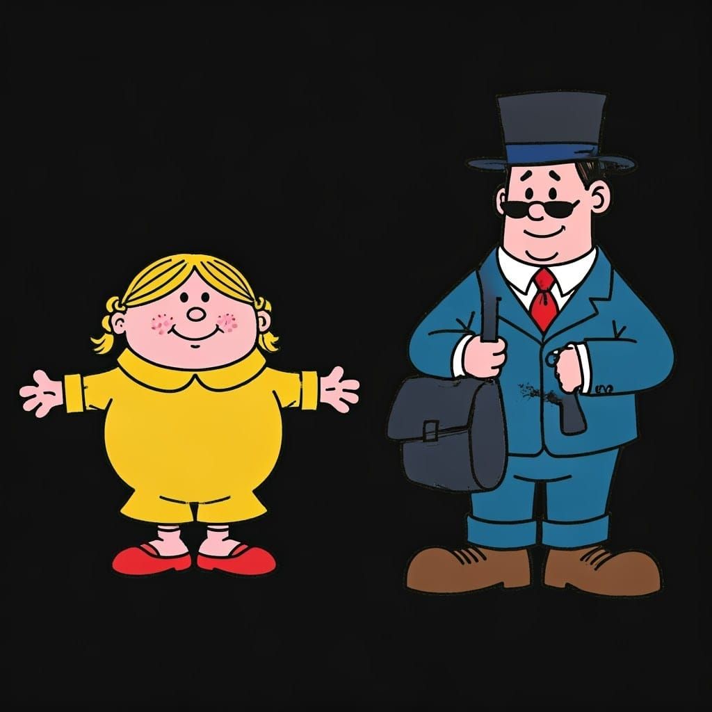 Amusing Characters in Bright Flat Style