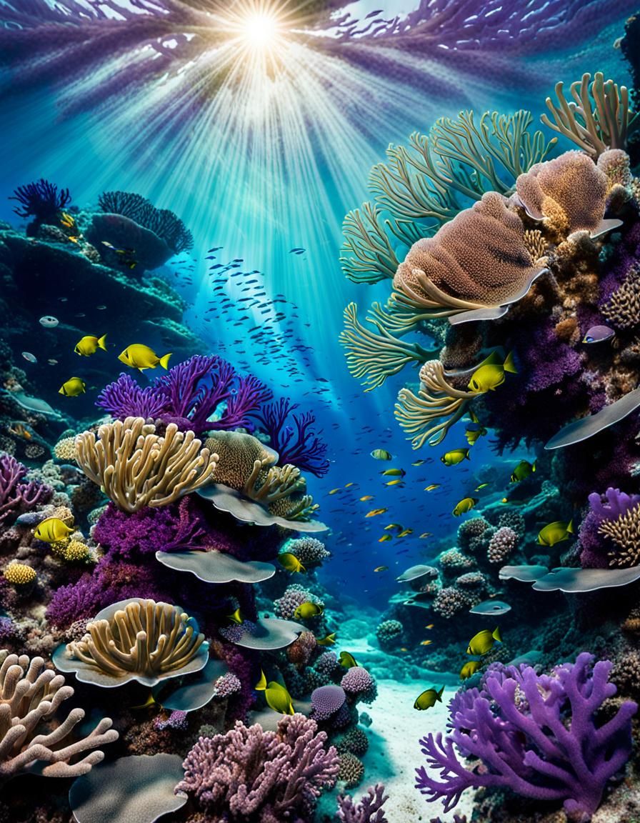 Vibrant Coral Reef Underwater Art in 8K