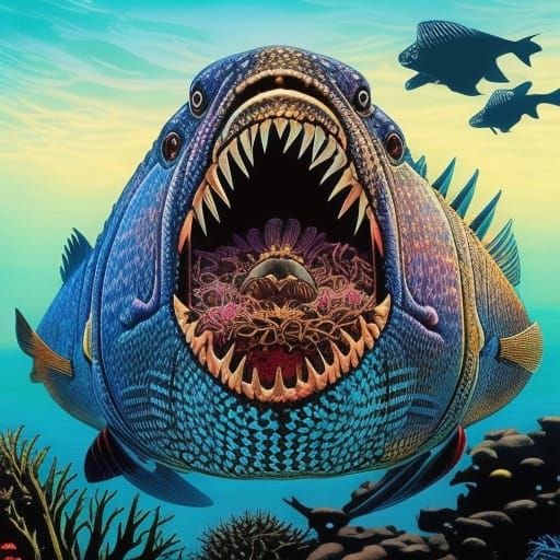 Gangster Goliath Grouper in Underground Comic Style