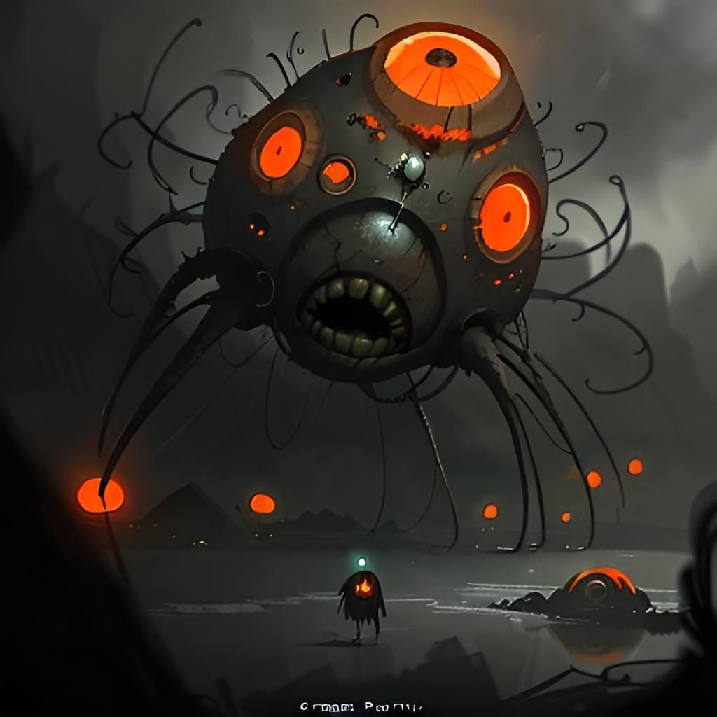 Sinister Mouldy Orange in Surreal Style