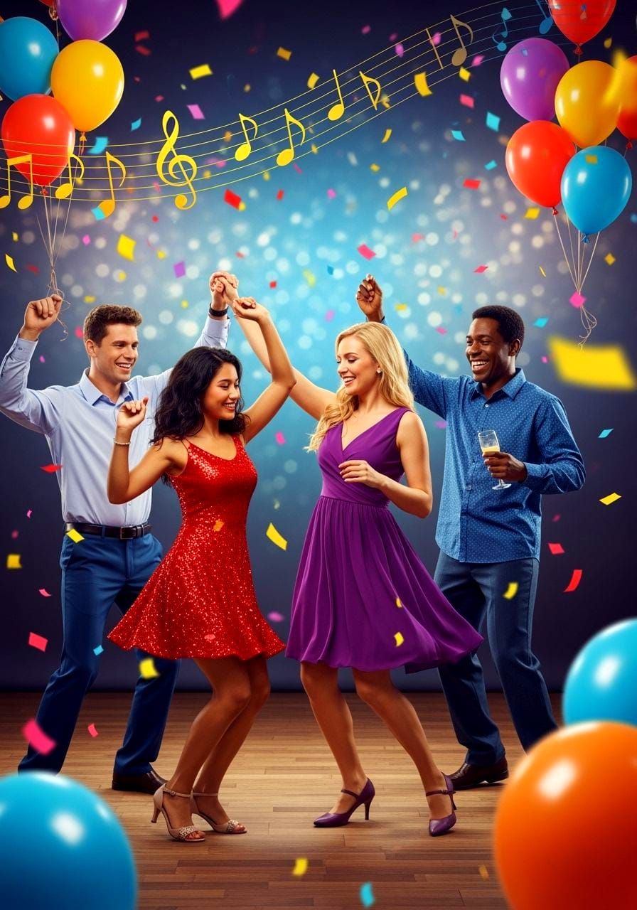 Joyful Dance Party with Festive Celebration