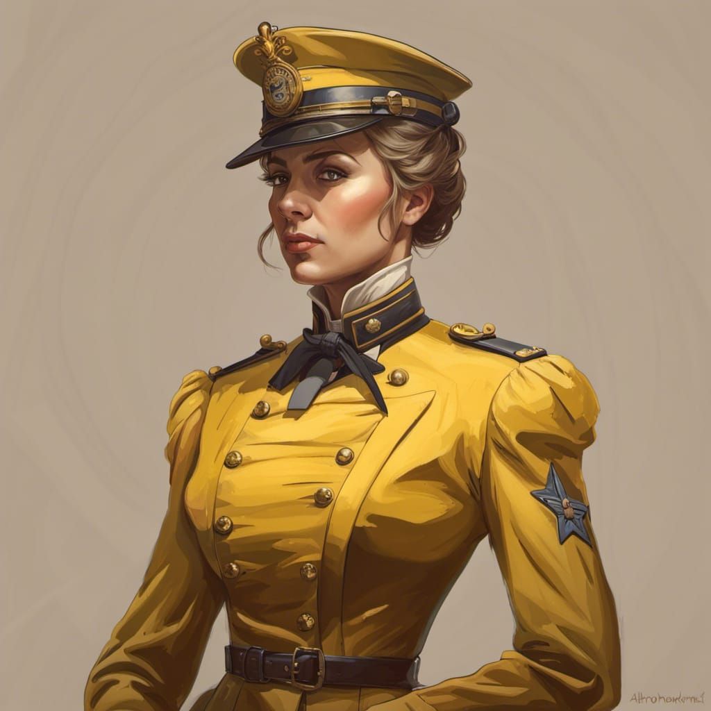 19th Century Female Colonel Portrait, Detailed Concept Art