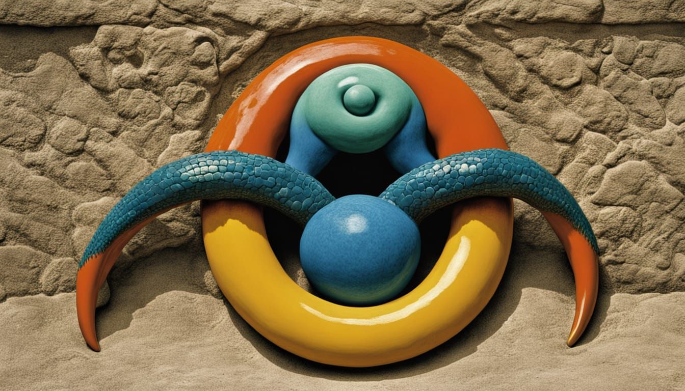 Surreal Landscape with Incongruous Forms in Filmic Colors