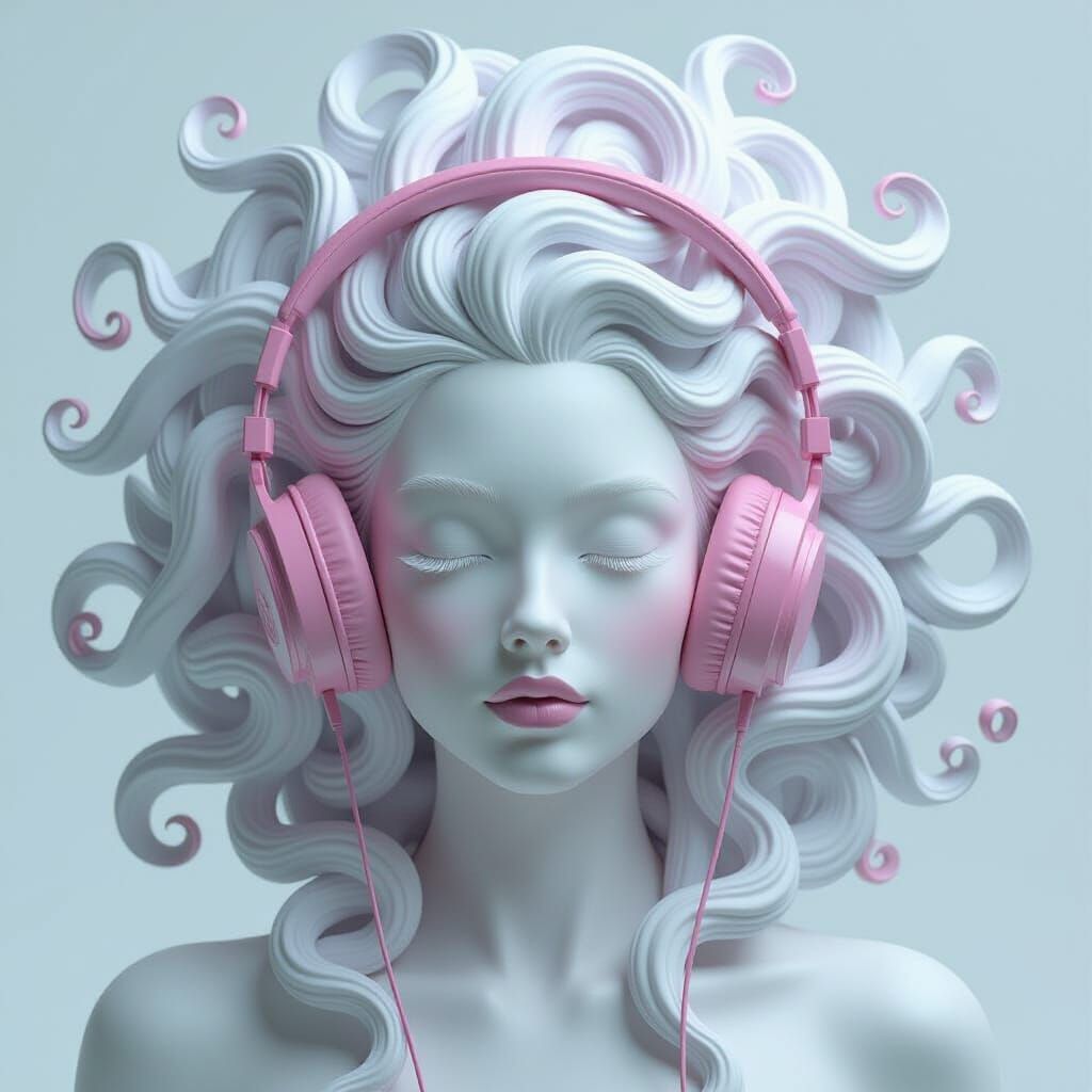 Ethereal Woman with Medusa Hair in 3D Digital Art