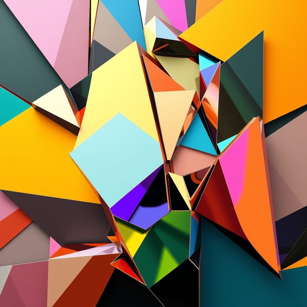 Surreal Cubist Metropolis in Opulent Hyper-Realistic Style