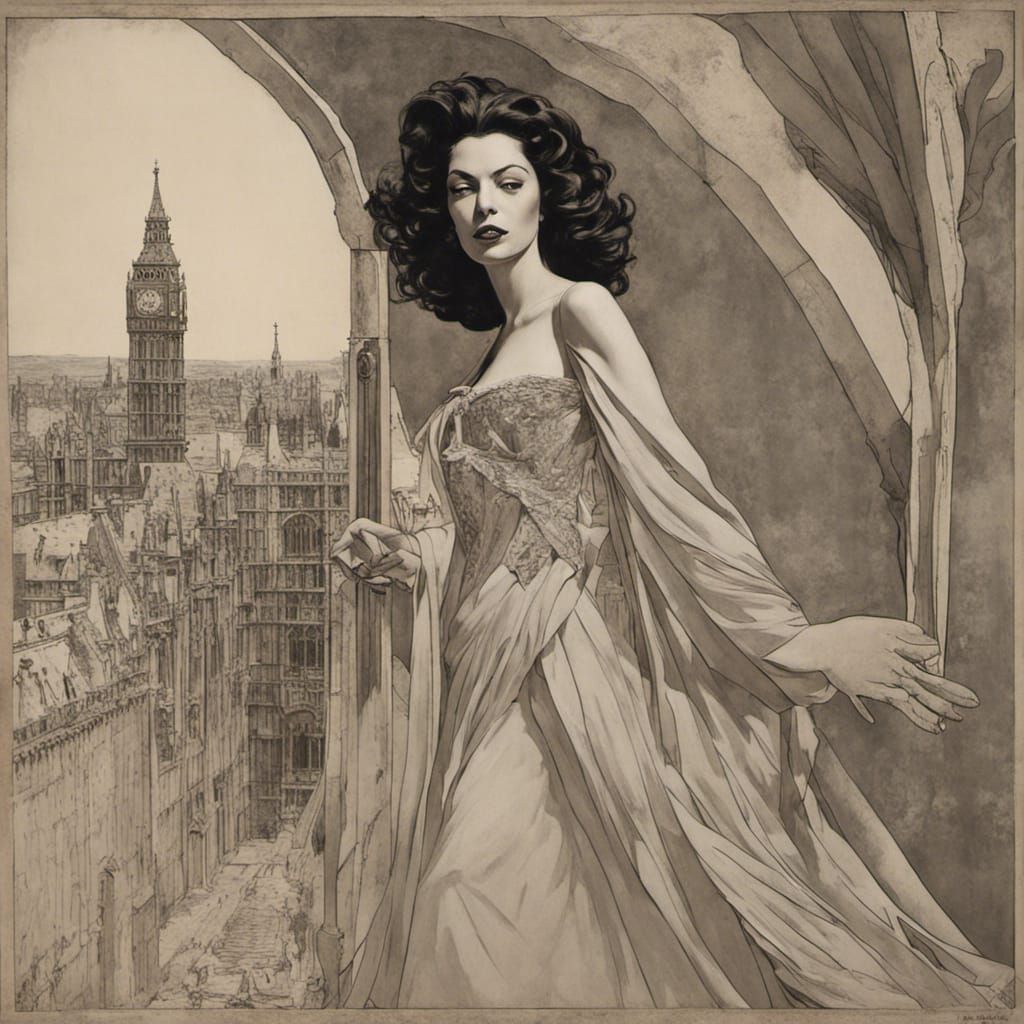 Ava Gardner gothic vampire Leonardo Davinci Canaletto Alphon...