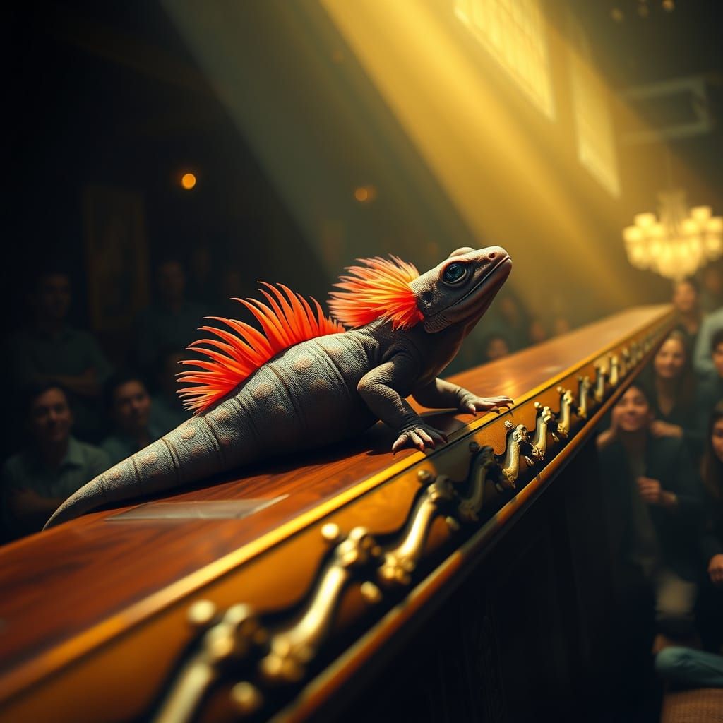 Enigmatic Axolotl in Dreamlike, Biomechanical Art