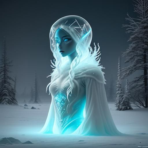 Eerie Alien Ice Sculptures in Frozen Tundra