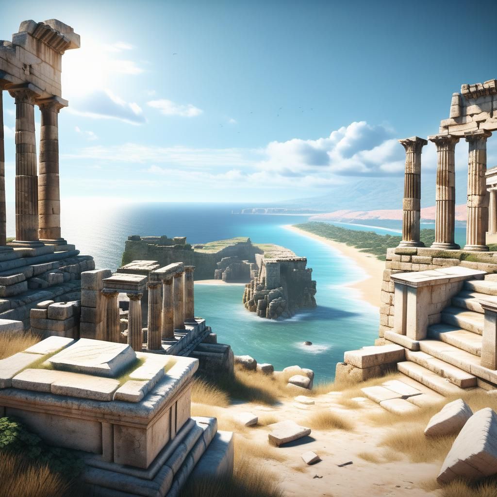 Coastal Ruins Landscape in Photorealistic 8K