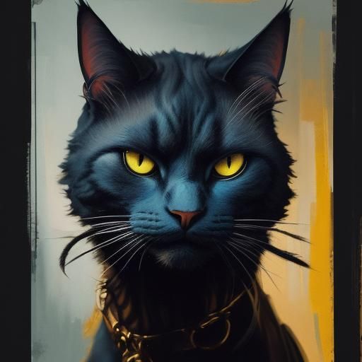 Expressionist Cataur Portrait in Oil Painting Style