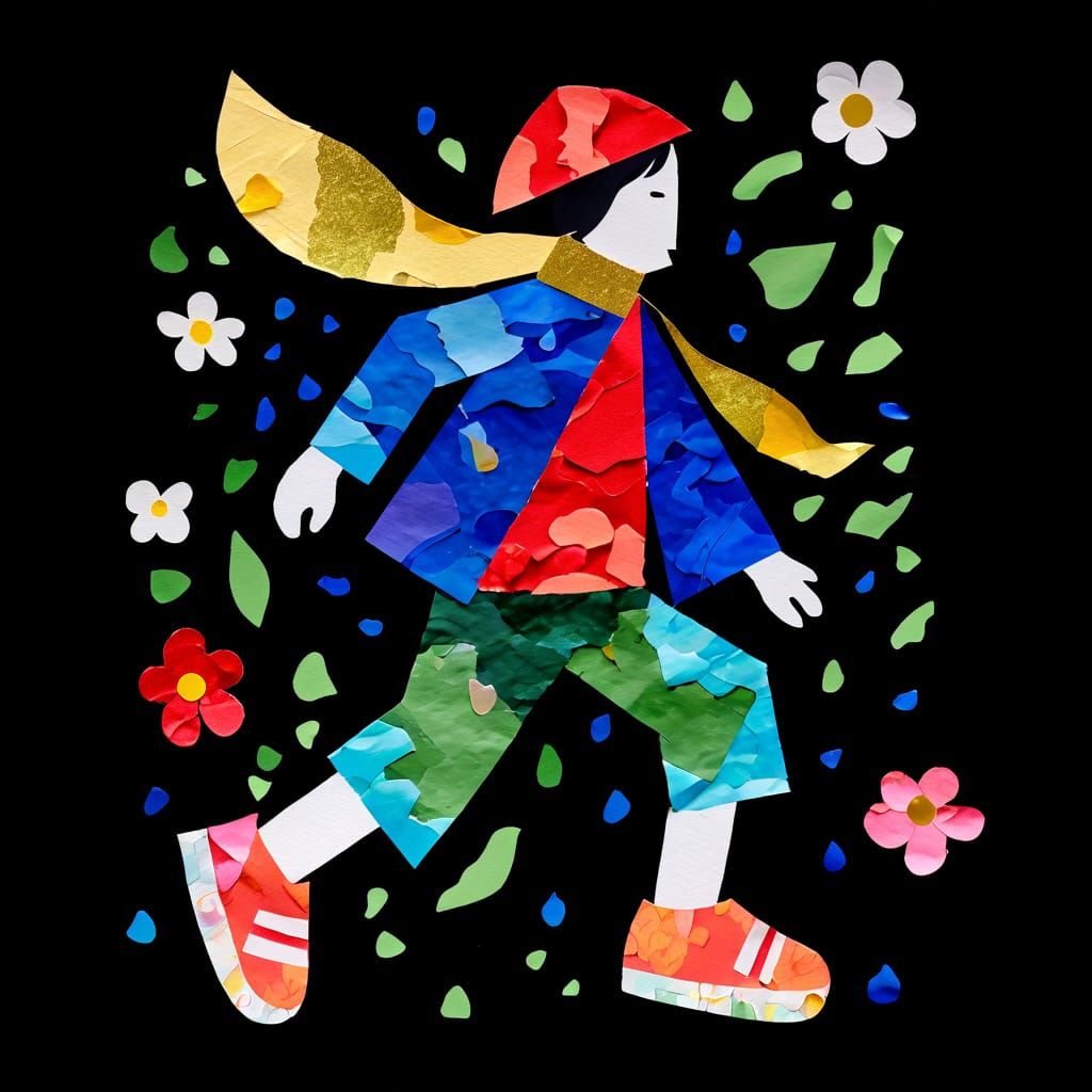 Whimsical Spring Florals in a Rainy Storm Collage