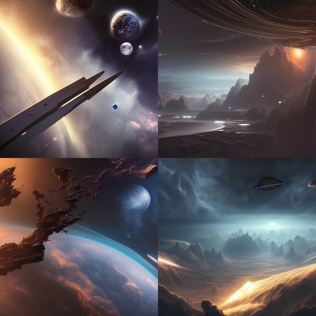 Epic Space Scene: Dramatic Digital Matte Painting