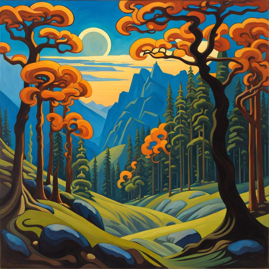 Eldritch Forest Landscape in Symbolist Style