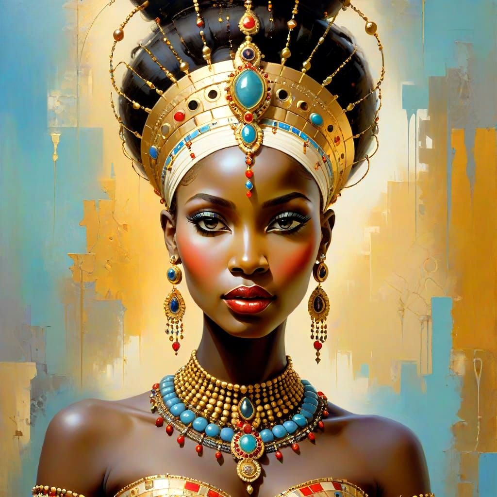 Surreal African Princess in Gold and Jewels