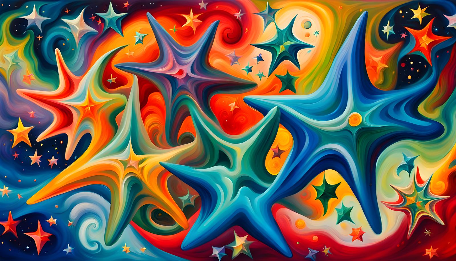 Celestial Star Cluster Formation in Impasto Style