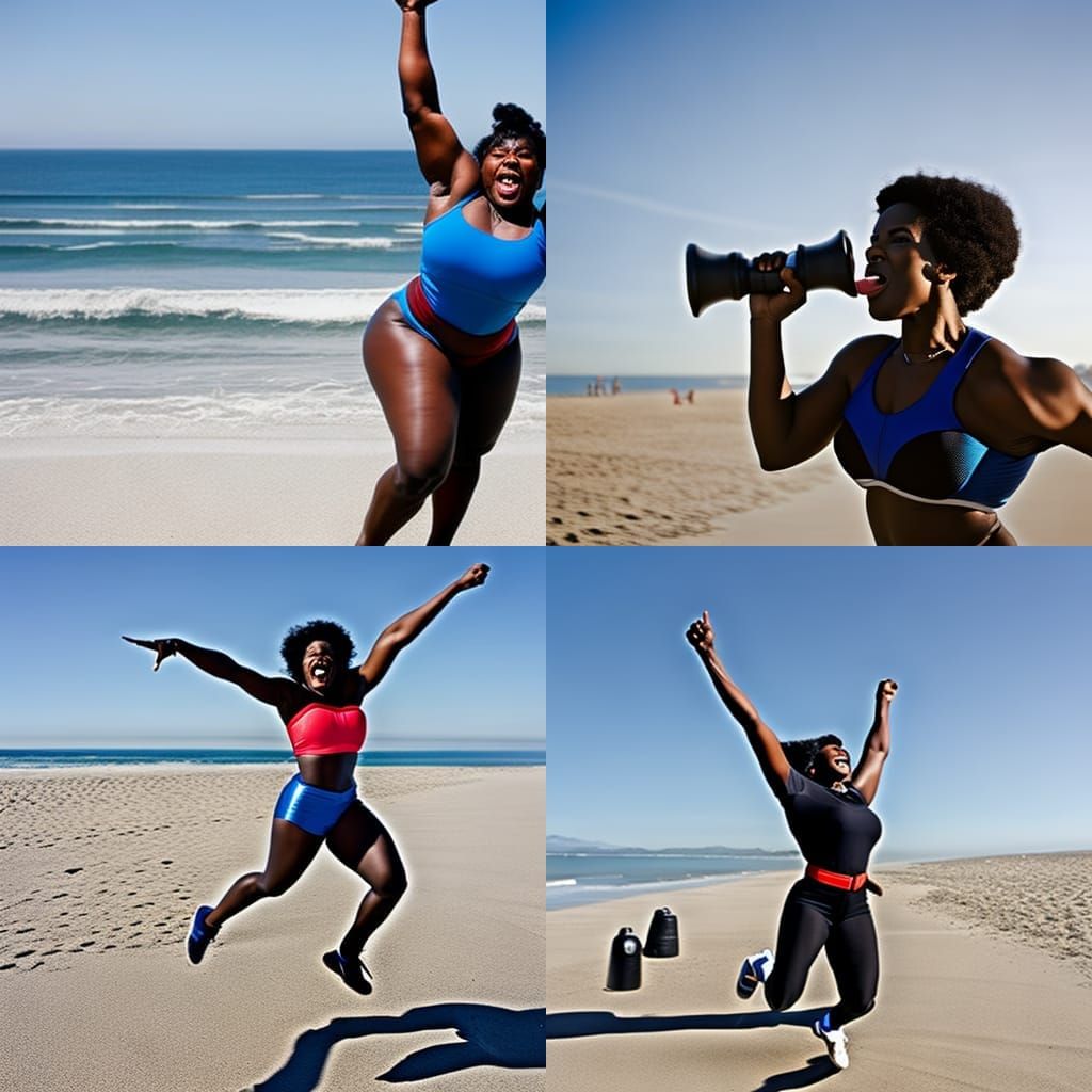 American Superheroine on Los Angeles Beach