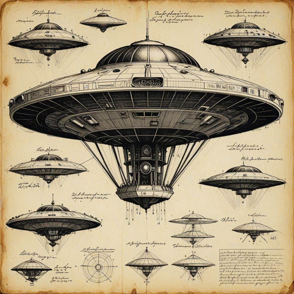 Di vinci sketchbook ufo diagram