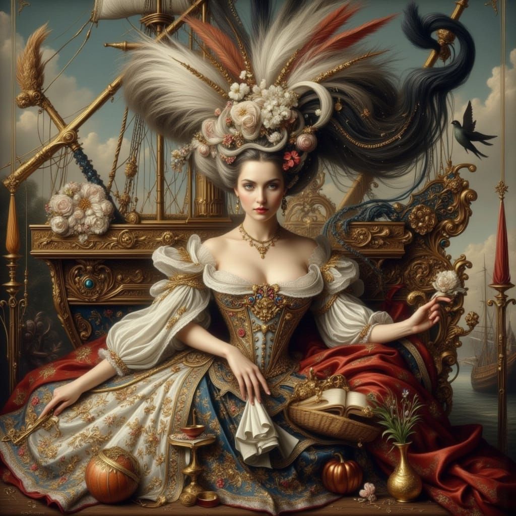 Marie Antoinette's Surreal Sailing Ship Hairstyle