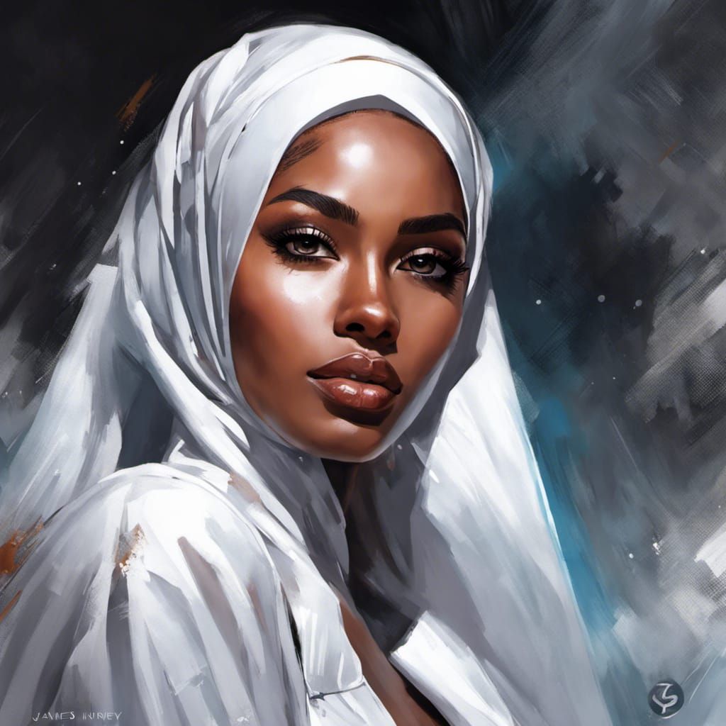 Beautiful Nurse Portrait in Splash Art Style