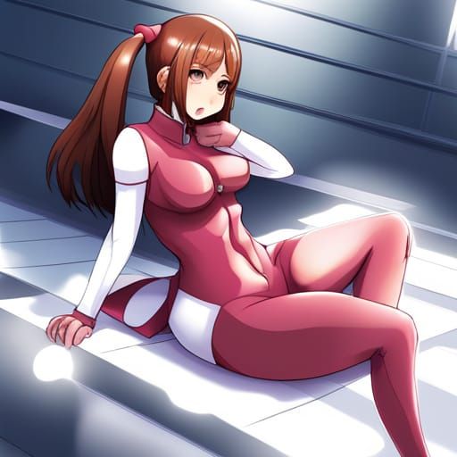 Anime Style Girl in Latex Bunny Suit