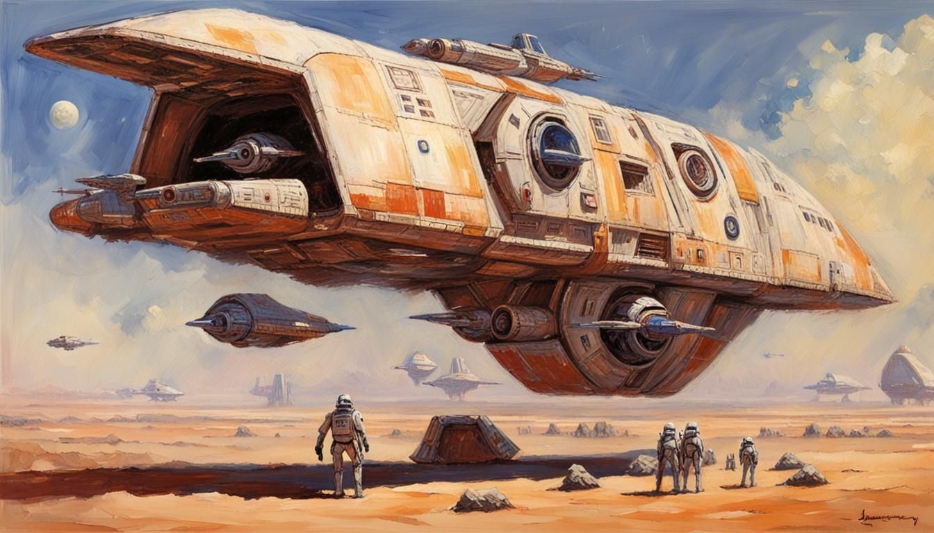 Small Star Wars Transport Concepts as Oil Painting