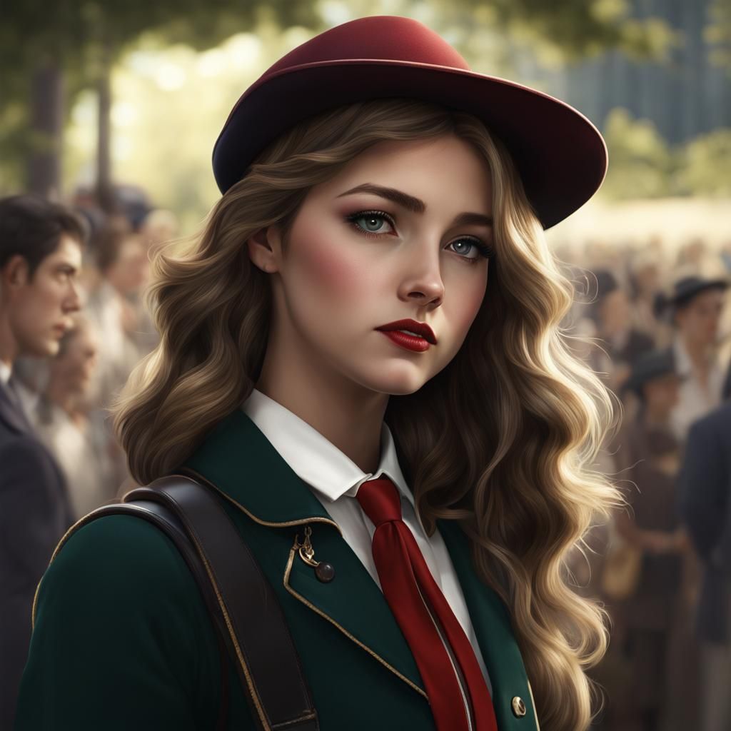 Realistic Portrait of a Popular American High School Girl