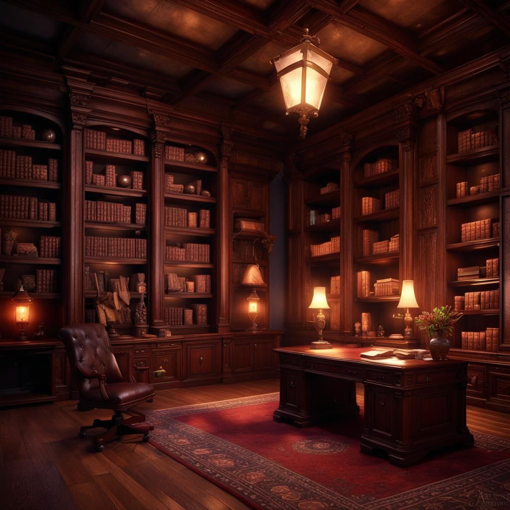 cozy private library
