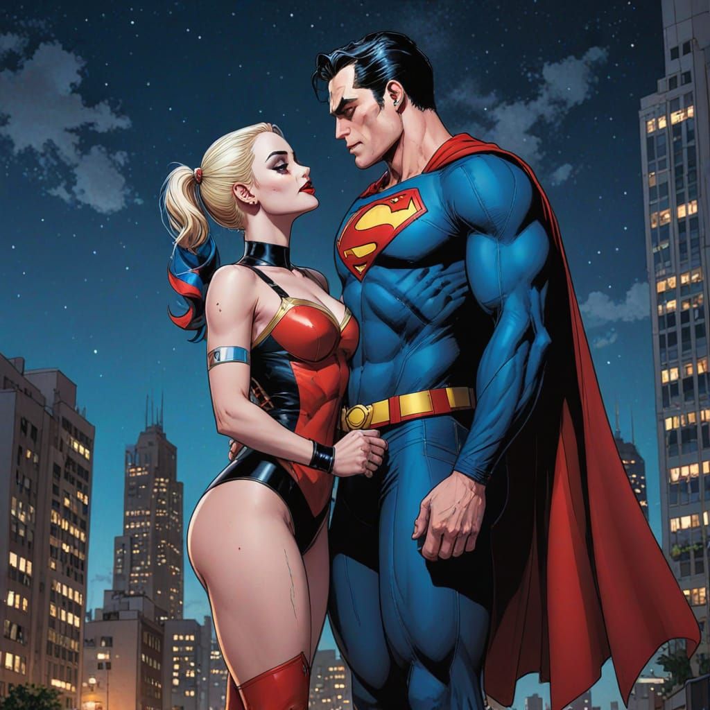 Love in the City: Comic-Style Passionate Moment