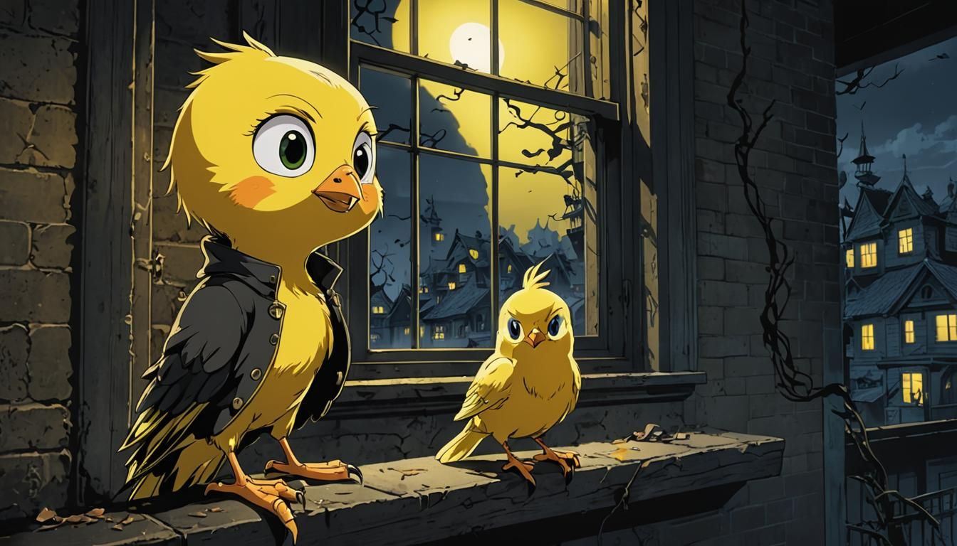 Tweety in Spooky Anime Style Key Visual