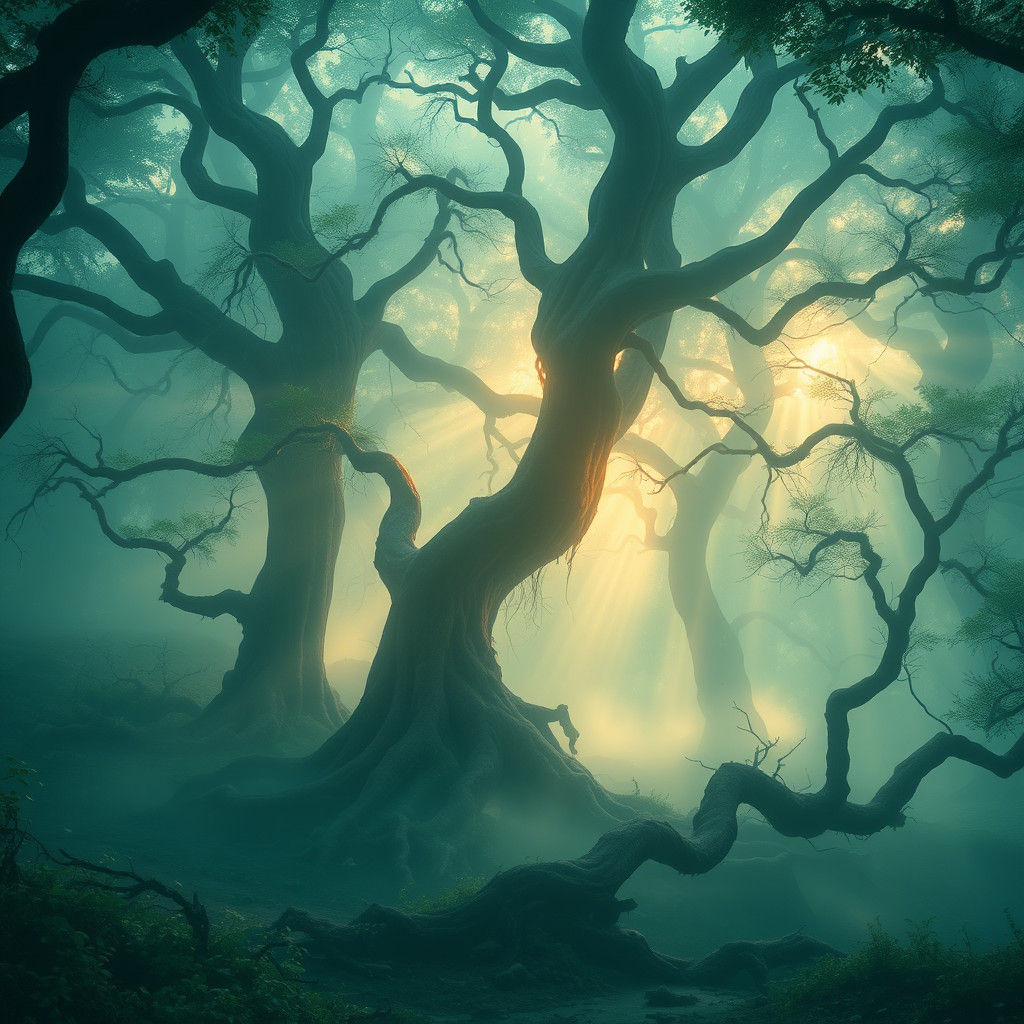 Mystical Forest in Matte Painting Style