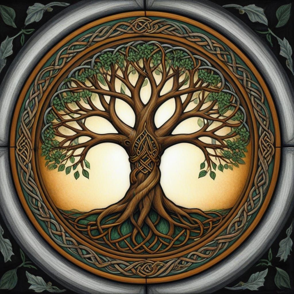 Art Nouveau Tree of Life in Perfect Symmetry