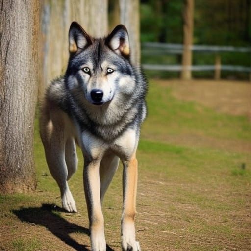 AI Generated Wolf Dog Image