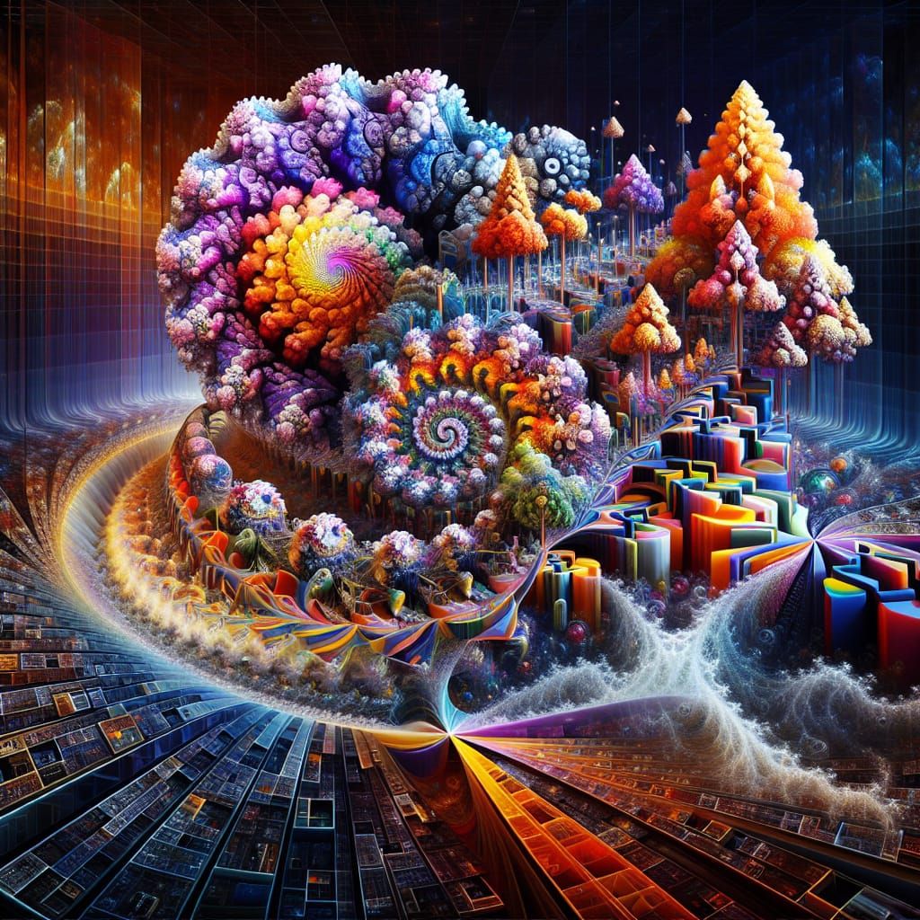 Kaleidoscopic Fractal Garden of Mathematical Formulas