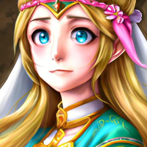 Stylized Princess Portrait with Detailed Shading