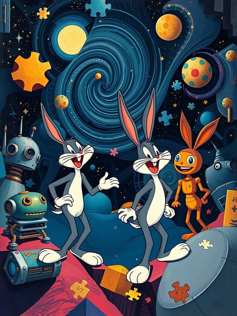 Looney Tunes in Space: A Cubist Adventure