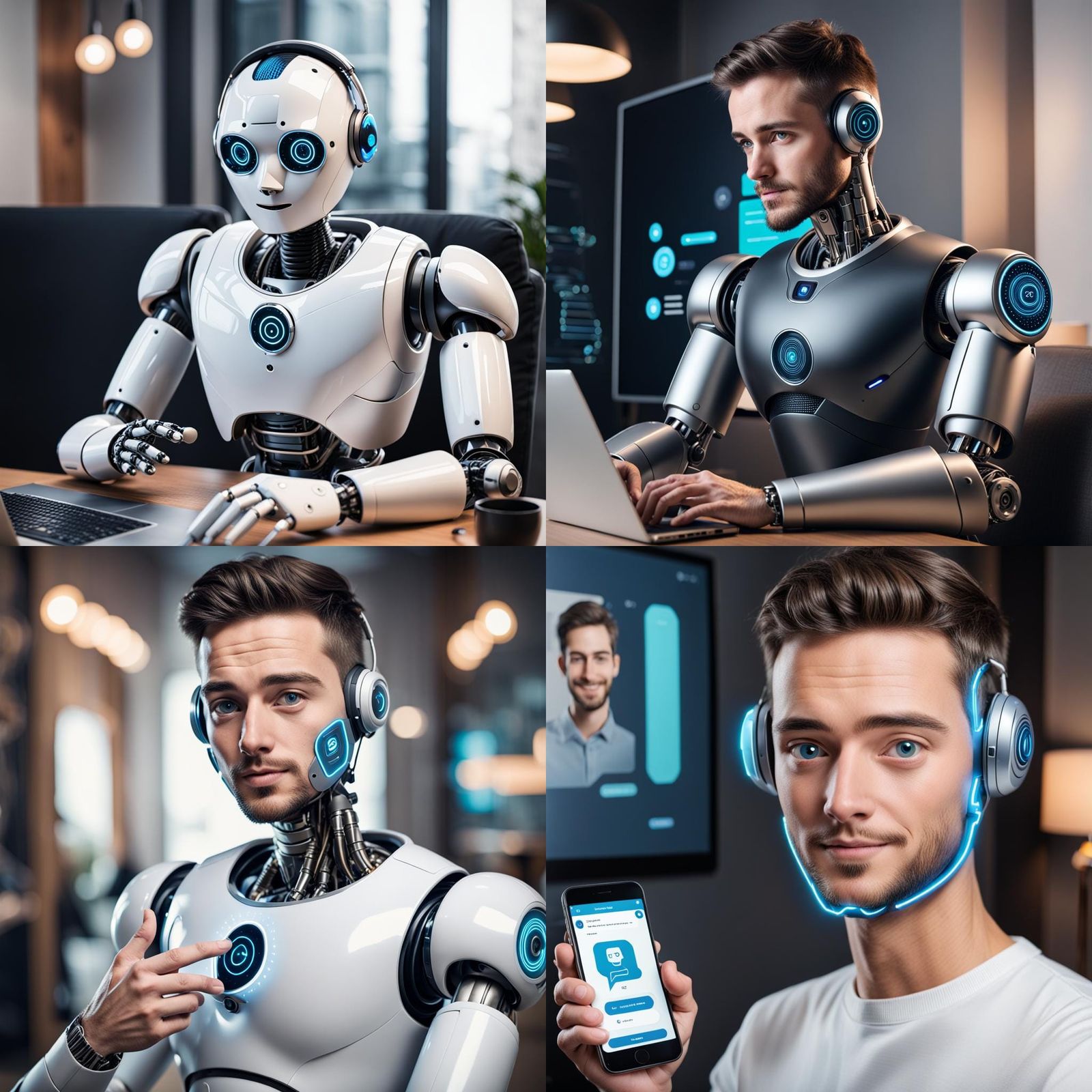 Man Interacting with Chatbot Interface