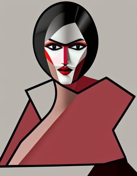 Geometric Cubism in Art Deco Style