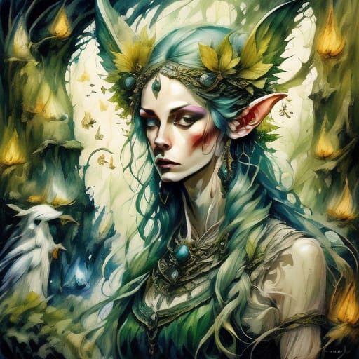 Fairies and Elves with Chimera Pets in Fantasy Art