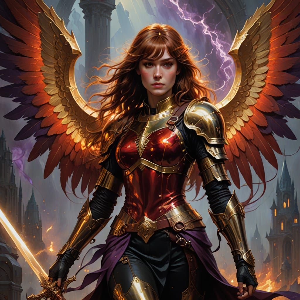 Surreal Pre Raphaelite Goddess Unveils Fiery Angel Wings in ...