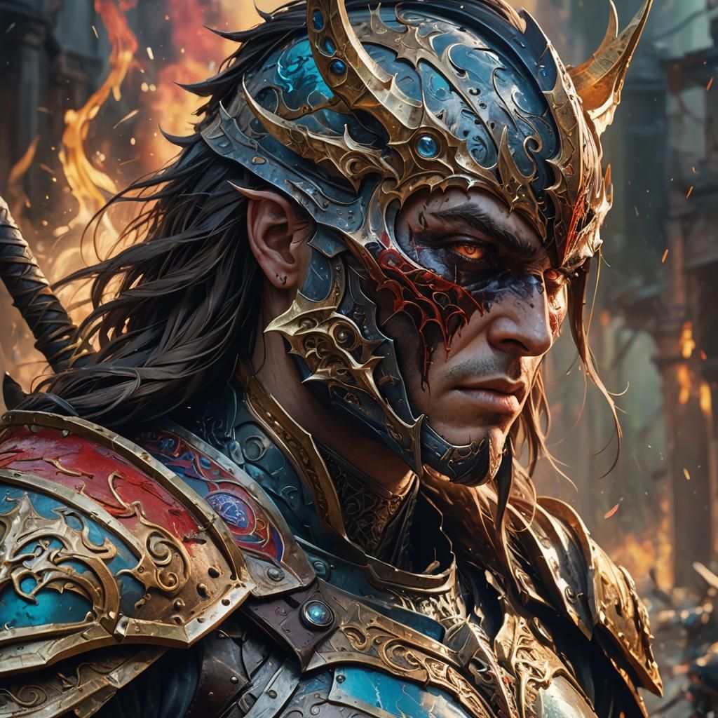 Hyperrealistic Deamonslayer Concept Art in Splash Art Style