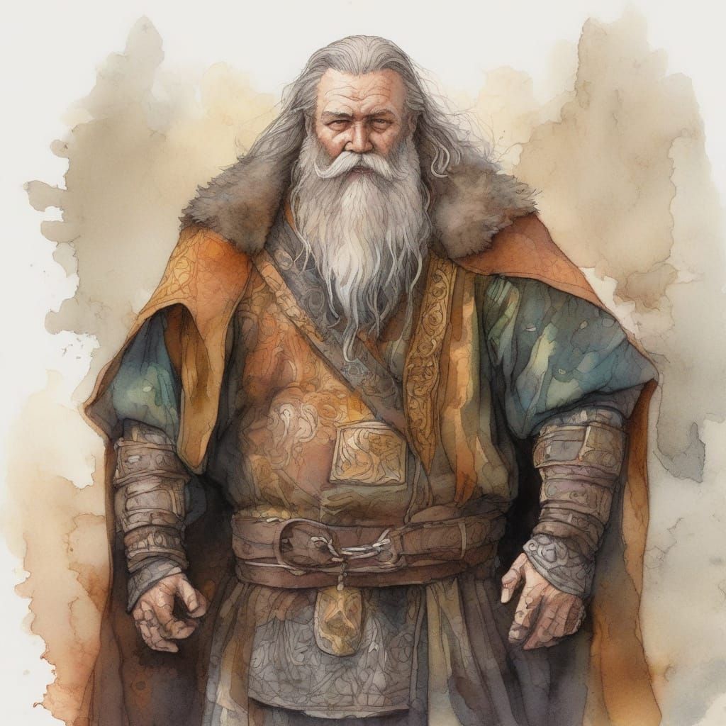 Fantasy Dwarven Noble in Watercolour Style