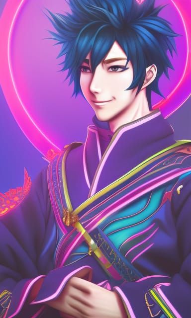 Anime Male in Royal Japanese Attire